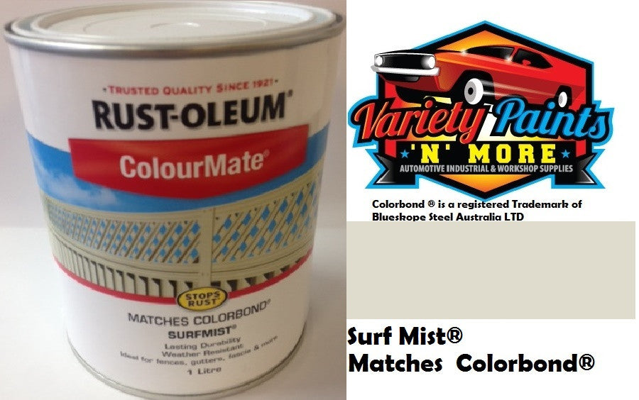 RustOleum Colourmate   Surfmist  Colorbond  1 Litre Paint