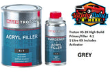 Troton Grey HS 2K High Build Primer/Filler 4:1 1 Litre Kit Includes Activator 