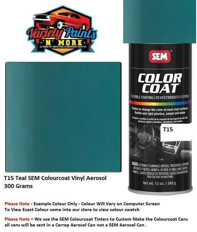 T15 Teal SEM Colourcoat Vinyl Aerosol 300 Grams