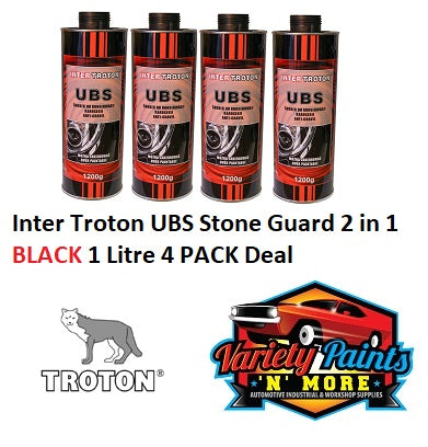 Troton UBS Stone Guard 2 in 1 Black 1 Litre (4 Pack Deal)