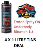 Troton Spray On Underbody Bitumen Shutz 1Lt X 4 TINS