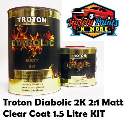 Troton Diabolic 2K 2:1 Matt Clear Coat 1.5 Litre KIT