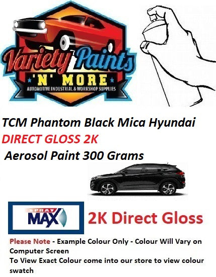 TCM Phantom Black Mica Hyundai 2K DIRECT GLOSS Aerosol Paint 300 Grams 