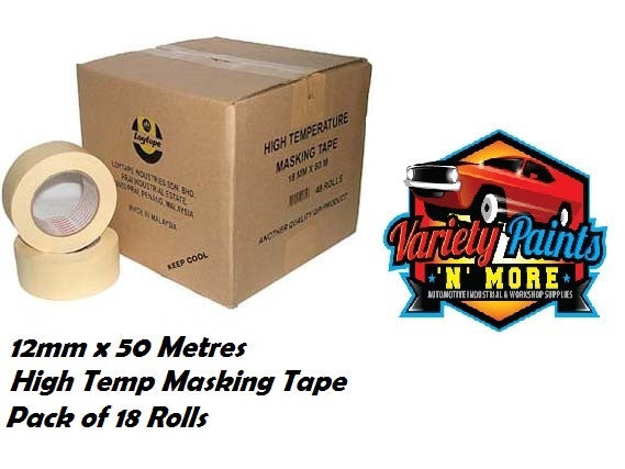 Loy Tape 12mm Pack OF 18 Rolls High Temperature Masking Tape