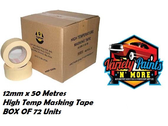 Loy Tape 12mm Box OF 72 High Temperature Masking Tape