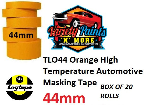 Loy Tape Orange 44mm High Temperature Masking Tape BOX OF 20 ROLLS