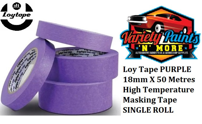 Loy Tape PURPLE 18mm X 50 Metres High Temperature Masking Tape SINGLE ROLL