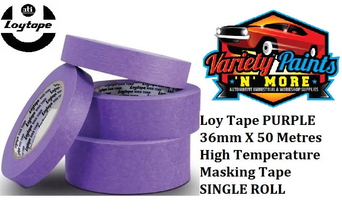 Loy Tape PURPLE 36mm X 50 Metres High Temperature Masking Tape SINGLE ROLL