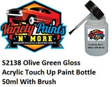 S2138 Olive Green Gloss Acrylic Touch Up Paint Bottle 50ml With Brush