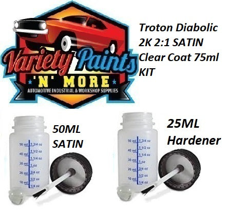 Troton Diabolic 2K 2:1 SATIN Clear Coat 75ml KIT