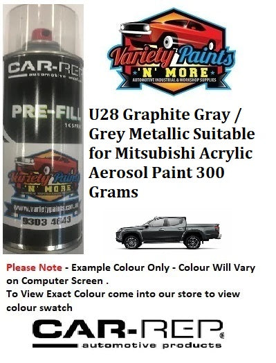 U28 Graphite Gray / Grey Metallic Suitable for Mitsubishi Acrylic Aerosol Paint 300 Grams