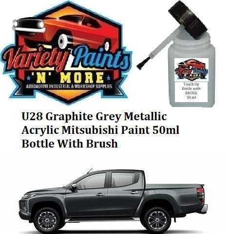 U28 Graphite Grey Metallic Acrylic Mitsubishi Paint 50ml Bottle With Brush