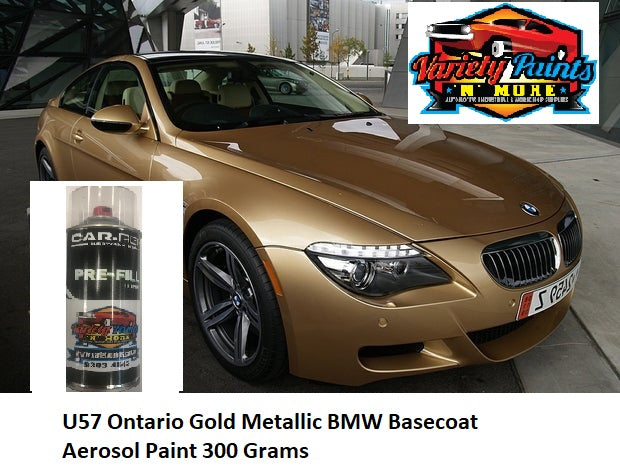 U57 Ontario Gold Metallic BMW Basecoat Aerosol Paint 300 Grams