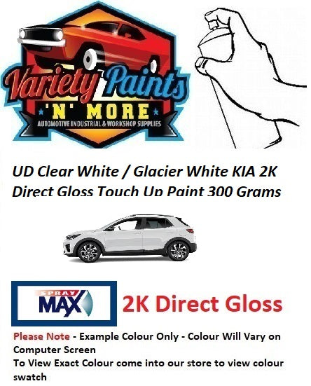 UD Clear White / Glacier White KIA 2K Direct Gloss Touch Up Paint 300 Grams