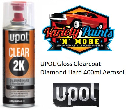 UPOL 2K Gloss Clearcoat Diamond Hard 400ml Aerosol