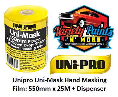 Unipro Uni-Mask Hand Masking Film: 550mm x 25M + Dispenser
