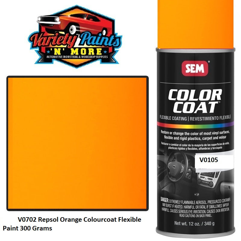 V0702 REPSOL ORANGE  SEM Colourcoat Vinyl Aerosol 300 Grams