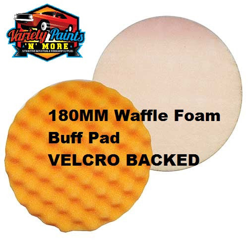 Velocity 178mm Velcro Waffle Foam Buff Pad Orange -Cutting