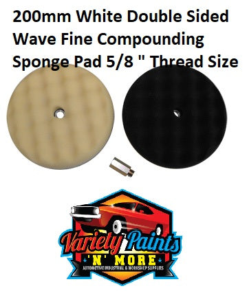 Velocity 200mm WHITE/BLACK Double Sided Wave Compounding Sponge Pad