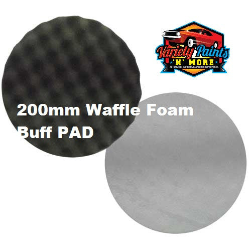 SCBW 200mm Velcro Waffle Foam Buff Pad Black Polishing & Glazing