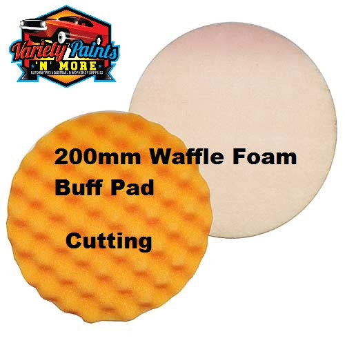 Velocity 200mm Velcro Waffle Foam Buff Pad Orange-Cutting