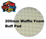 Velocity 200mm Velcro Waffle Foam Buff Pad White-Cutting