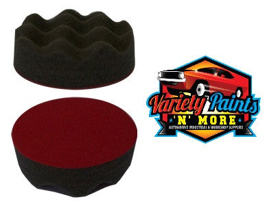 Velocity 80mm Velcro Foam Buff Pad Black Waffle -Finishing