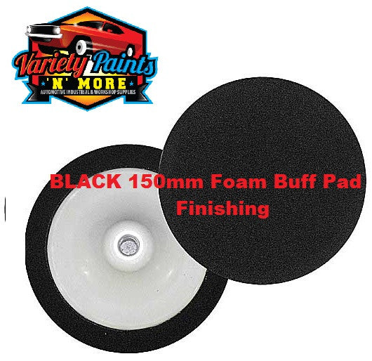 Velocity 150mm Foam Buff Pad Black M14 Thread Super Soft  - Refinishing