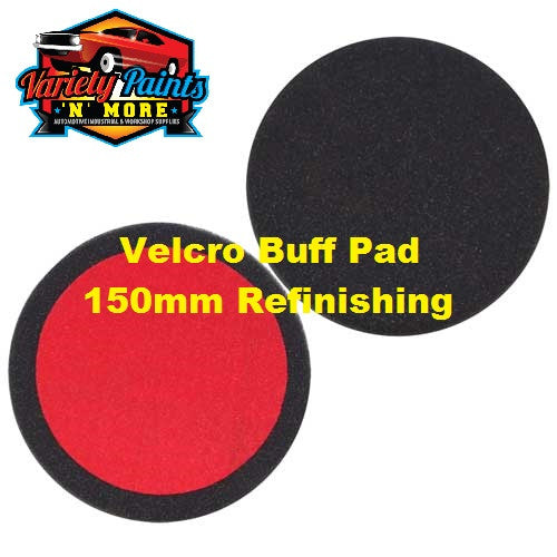 Velocity 150mm Velcro Foam Buff Pad Black Super Soft - Finishing