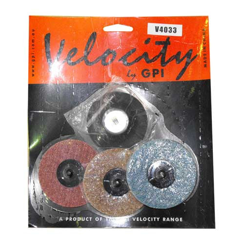Velocity Starter Pack Quick Change Discs 3 x 75mm Discs with Back Pad (Roloc)