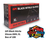 GPI Black Nitrile Gloves 6MIL XL Box of 100 