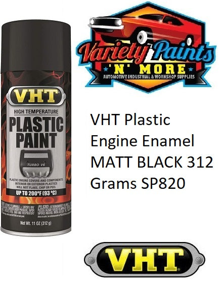 VHT Plastic Engine Enamel MATT BLACK 312 Grams SP820