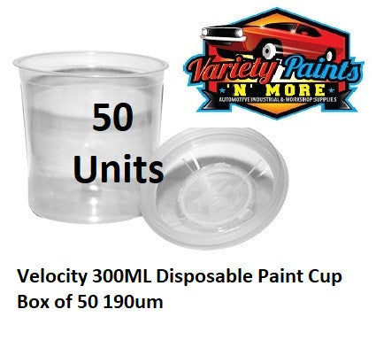Velocity 300ML Disposable Paint Cup Box of 50 190um