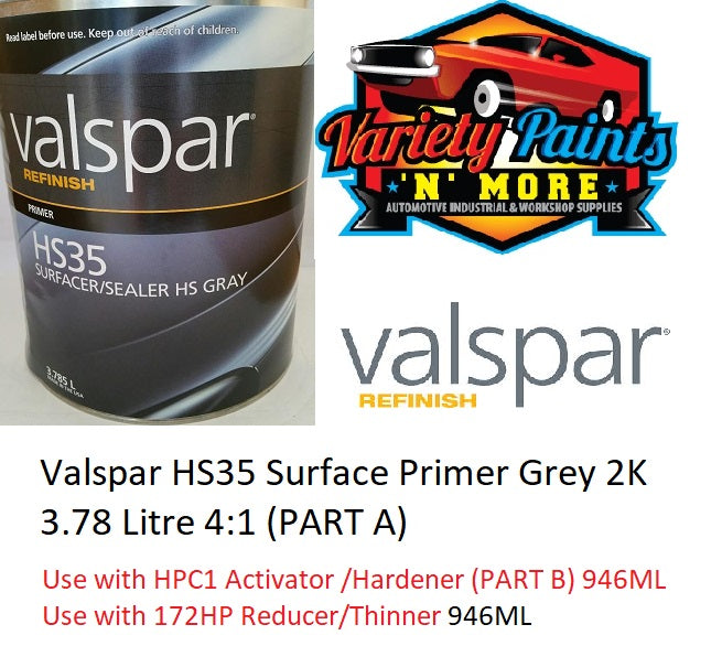 Valspar HS35 Surface Primer Grey 2K 3.78 Litre 4:1 (PART A)