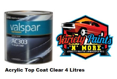 Valspar Acrylic Clear Topcoat AC303 4 Litre AC303-004