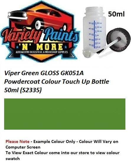Viper Green GLOSS GK051A Powdercoat Colour Touch Up Bottle 50ml (S2335)