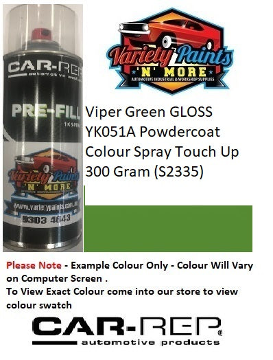 Viper Green GLOSS YK051A Powdercoat Colour Spray Touch Up 300 Gram (S2335)