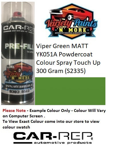 Viper Green MATT YK051A Powdercoat Colour Spray Touch Up 300 Gram (S2335)