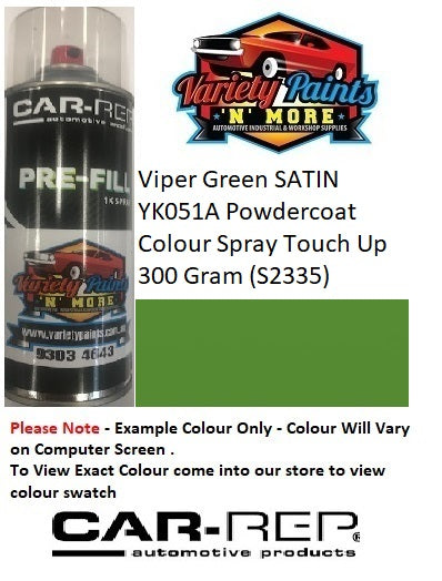 Viper Green SATIN YK051A Powdercoat Colour Spray Touch Up 300 Gram (S2335)