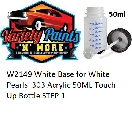 W2149 White Base for White Pearls  303 Acrylic 50ML Touch Up Bottle STEP 1