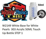 W2149 White Base for White Pearls  303 Acrylic 50ML Touch Up Bottle STEP 1 