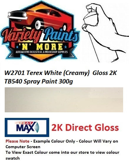 W2701 Terex White (Creamy)  2K DIRECT Gloss Enamel Spray Paint 300g