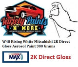 W48 Rising White Mitsubishi 2K Direct Gloss Aerosol Paint 300 Grams
