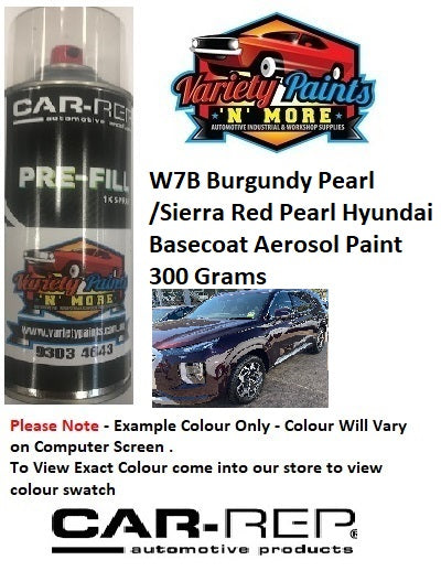 W7B Burgundy Pearl /Sierra Red Pearl Hyundai Basecoat Aerosol Paint 300 Grams