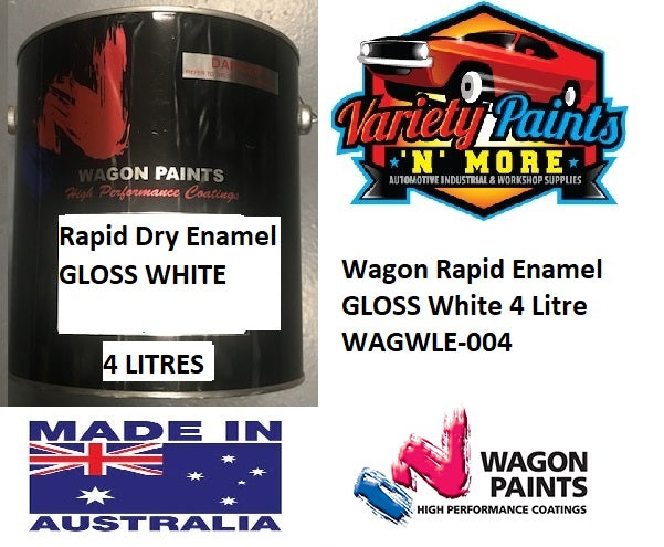 Wagon Rapid Enamel GLOSS White 4 Litre WAGWLE-004