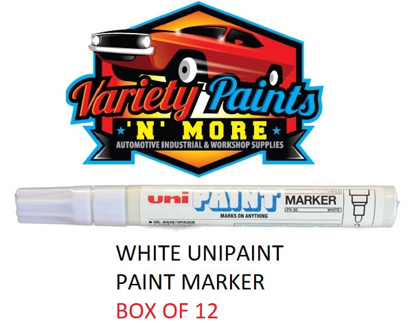 Unipaint WHITE Paint Marker Pen 2.2-2.8 mm Tip PX20WH  PACK OF 12