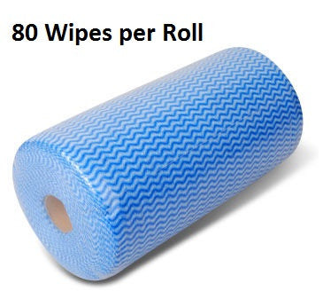 TRUWIPES Heavy Duty Wiper Roll Blue (45 Metres) 80 Wipes 6 rolls in carton