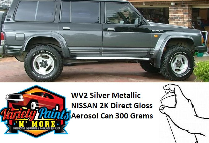 WV2 Silver Metallic NISSAN 2K Direct Gloss Aerosol Touch Up Paint 300 Grams