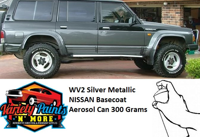 WV2 Silver Metallic NISSAN BASECOAT Aerosol Touch Up Paint 300 Grams