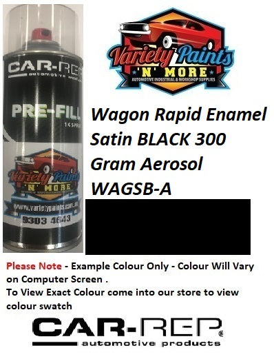 Wagon Rapid Enamel Satin BLACK 300 Gram Aerosol WAGSB-A 